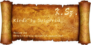 Király Szigfrid névjegykártya