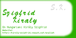 szigfrid kiraly business card