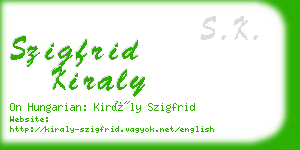 szigfrid kiraly business card
